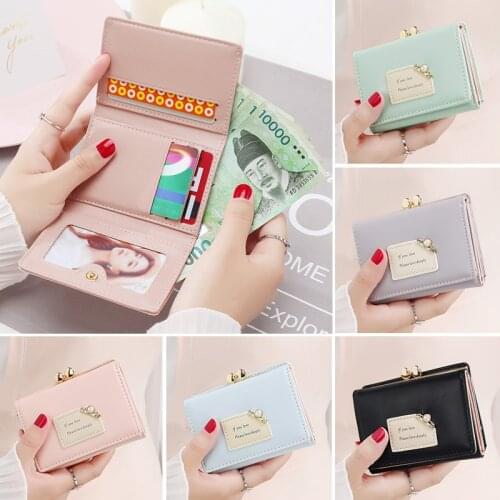 Women PU Leather Coin Small Wallet Female Money Credit Card Holders Ladies Purses Clutch Handbag