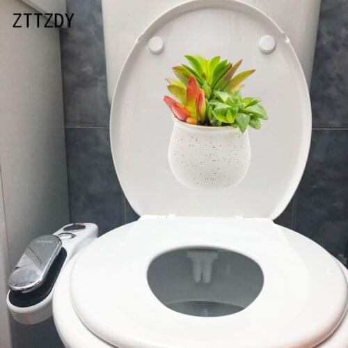 ZTTZDY 18.9×24.5CM Fire Sacrifice Jade Dew Potted Plants Bathroom Toilet Stickers Home Wall Decoration T6-0117