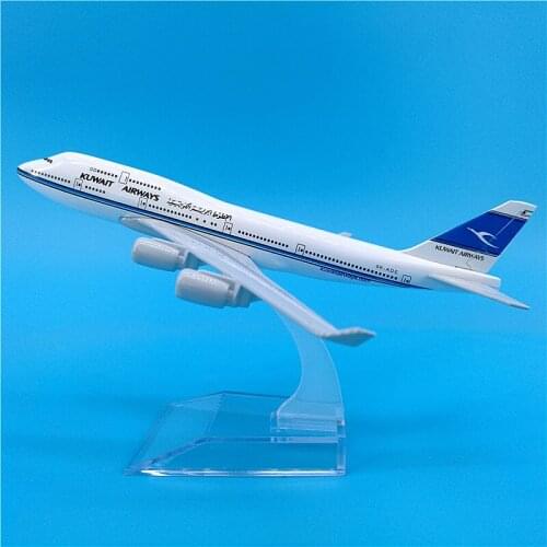 1:400 Scale 16cm Kuwait Airways Airlines Boeing B747 Metal Alloy Airplanes Aircraft Model Decoration Plane Kids Gift Collectible