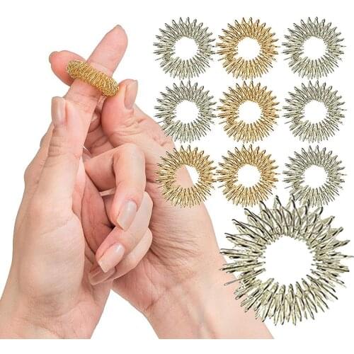 10Pcs Spiky Massage Finger Ring Fidget Sensory Kids Adult Health Care Toy Tool