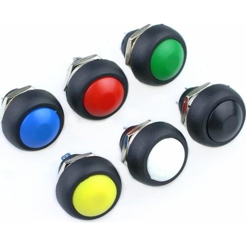 12mm Waterproof Momentary ON/OFF Push Button Mini Round Switch 1A 250V