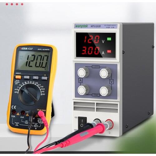 4 Pcs KPS1203D DC Power Supply 120V 3A Adjustable Switching Regulated Power Supply Digital with Alligator Leads lab Equipment