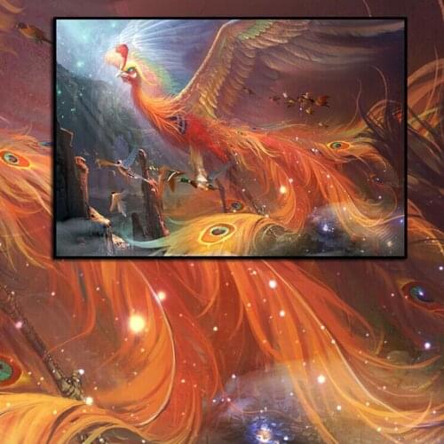 73*50CM DIY Diamond Painting Cross Stitch animals Phoenix Partial 5D 3D Diamond High-quality Mosaic Needlework Crafts Christmas