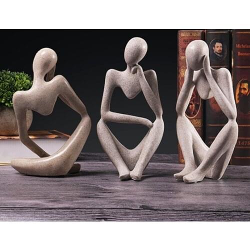 Abstract Character Decoration European Thinker Sculpture Home Ornament Drawing Room Office Figure Sandstone Statue Decor Gift