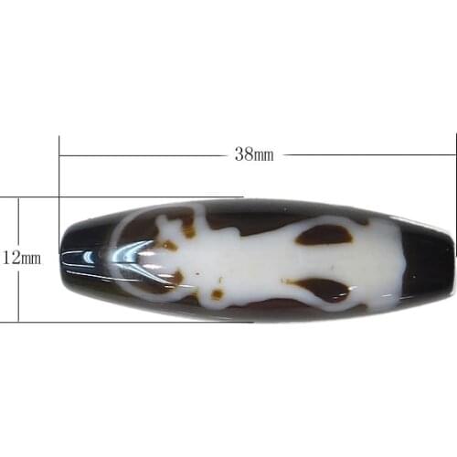 Amulet Green Ferry Pattern AAA Grade Agate Natural Tibetan Dzi Beads Oval 13x38mm Hole:Approx 2mm Free Shipping