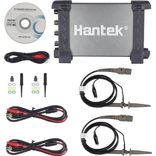 Digital Oscilloscope 200MHZ 1GSa / s 4CH Windows10 / 8/7 with USB Interface Probe Handheld Hantek Automotive 6204BC