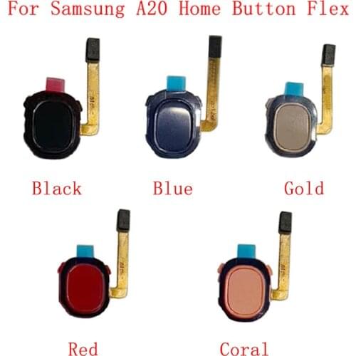 Home Button Fingerprint Sensor Flex Cable Ribbon For Samsung A20 A205F Touch Sensor Flex Replacement parts