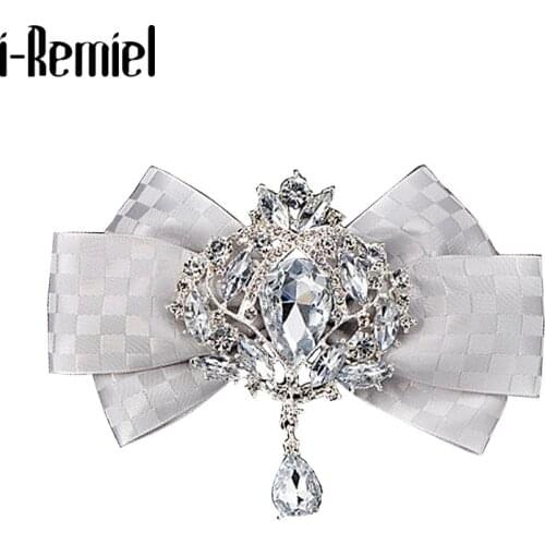 I-Remiel British Style Grooms Best Man Crystal Plaid Bow Tie Korean Bowtie for Men Shirt Cravat Necktie Clothing & Accessories