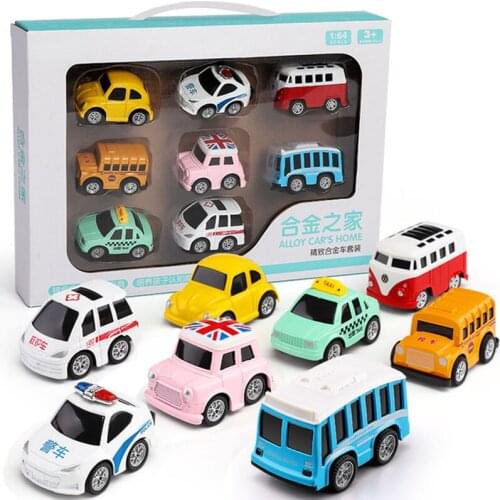 Alloy Car Toy 8pcs/set Pull Back Diecasts Toy Vehicles Small Model Mini Car Toys for Boys Birthday Christmas Gift
