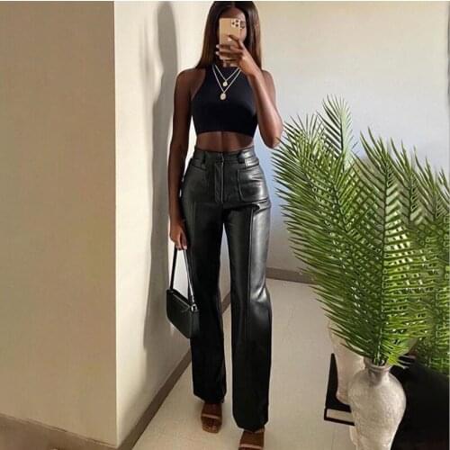 Imcute Women's Leather Pants