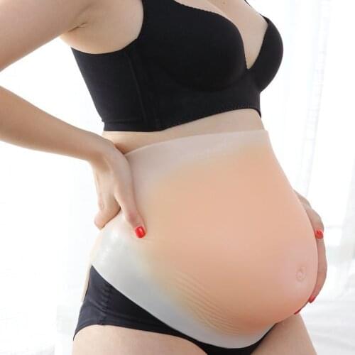 Skinless Silicone Simulation Fake Pregnant Belly 1700-4500g Show Props Oversized Twins for Crossdressing Actor Woman