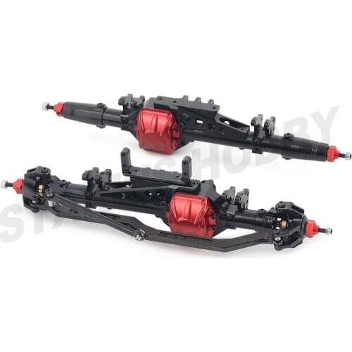 Complete Anodized Aluminum Front and Rear Axle Set for 1/10 RC Rock Crawler Axial Wraith 90018 90045 RR10 90048 90053
