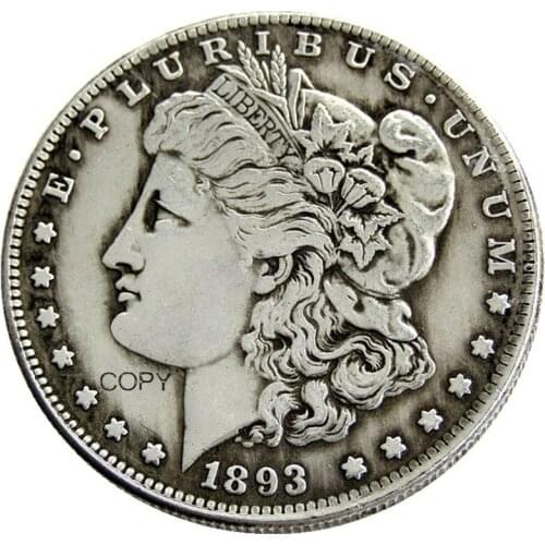 US 1893-CC Morgan Dollar Silver Plated Copy Coin