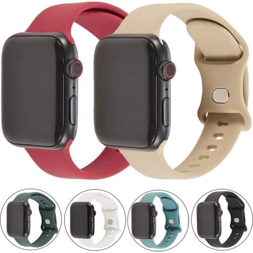 Soft Sports Strap for Apple Watch Band 44mm 40mm 38mm 42 Mm Rubber Belt Smartwatch Bracelet IWatch Serie Se 6 5 4 Silicone Strap