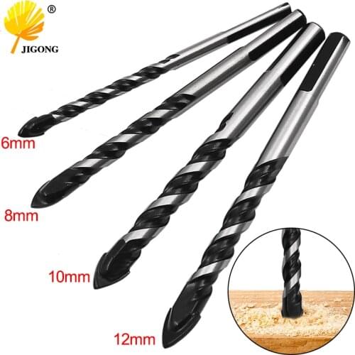 6mm 8mm 10mm 12mm Tungsten Carbide Glass Drill Bit Set Alloy Carbide Point with Cutting Edges Tile & Glass Spear Head Drill Bits