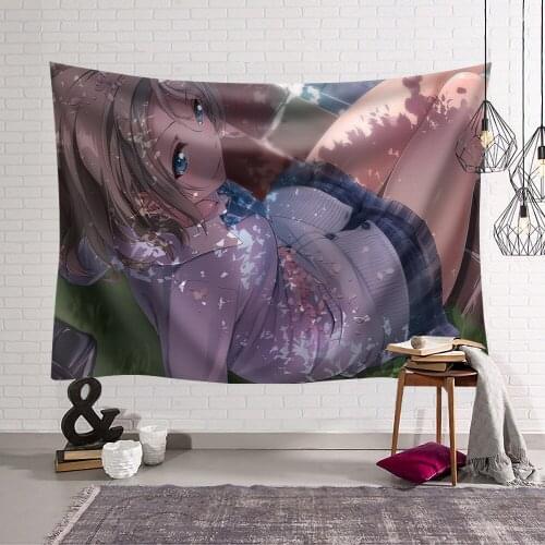 Wall art Cartoon Japan Anime cute girl wall hanging tapestry yoga throw Blackout mandala boho decor wall tapestry 200*150cm
