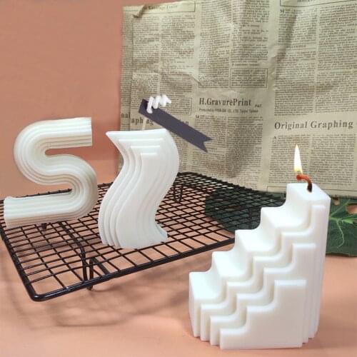 New Candle Silicone Mold Abstract Architectural Geometric Line Wave Candle Making Scented Candle Handmade Candle