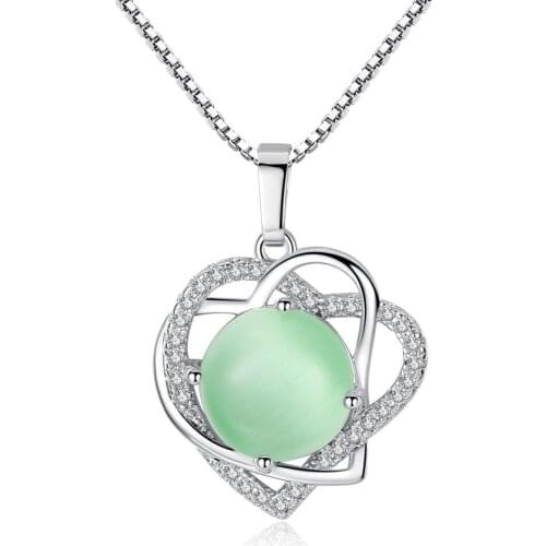 Top Class Lady Fashion Heart Pendant Necklace Crystal Jewelry New Girls Women Jewelry Mothers Day Friends Gifts
