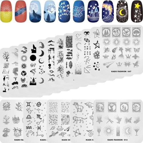 Nail Stamping Plates Sun Moon Stars Pattern Design Nail Art Image Template Stainless Steel Printing Plate for DIY Nails