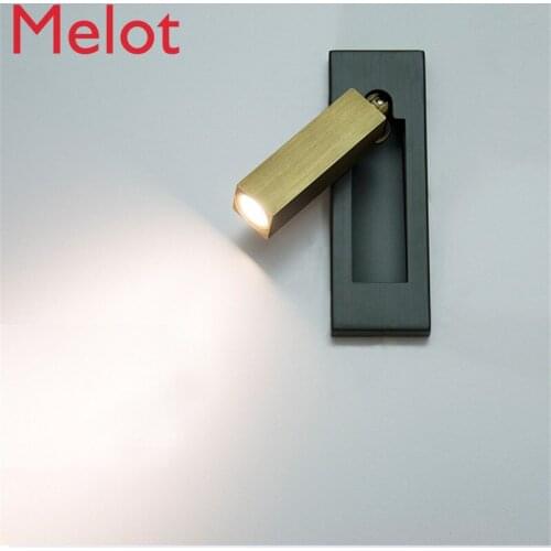 Simple Bedroom Bedside Creative LED Wall Embedded Spotlight with Switch Room Reading Wall Lamp