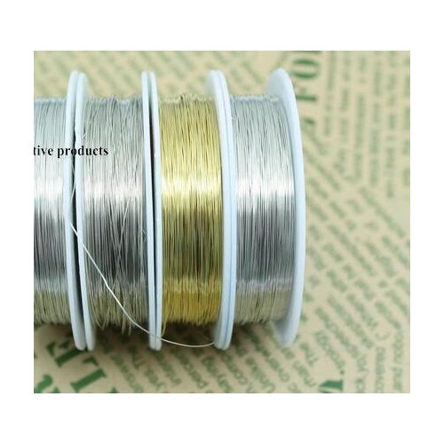 Silver/gold copper wire for Bracelet Necklace DIY Colorfast Beading Wire Jewelry Cord String for Craft Making dfsd