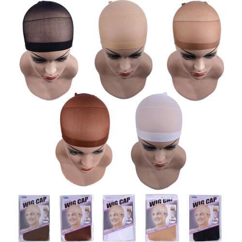 2 Pieces/Pack Wig Cap Hair net for Weave Hairnets Wig Nets Stretch Mesh Cap for Making Wigs Free Size