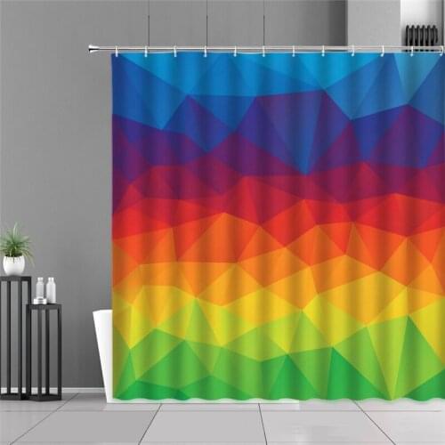 Modern Geometric Striped Minimalist Pattern Shower Curtains Waterproof Polyester Fabric Bathroom Curtains For Home Decor