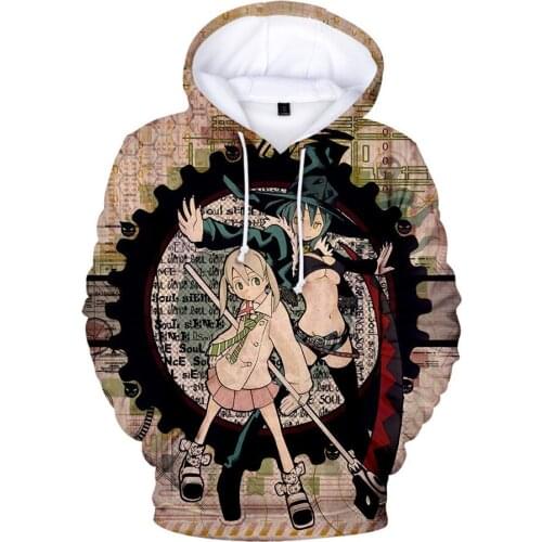Popular Anime Soul Eater 3D Hoodie Men/Women Harajuku Sweatshirt Autumn Hoodie Long Sleeve Jacket Tracksuit Brand Casual clothes