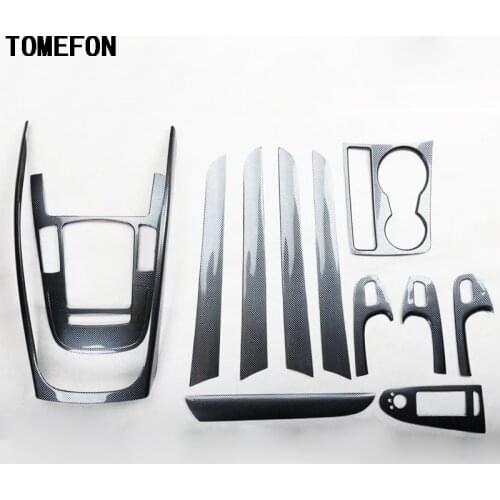 TOMEFON Plastic Carbon Fiber Paint Front Gear Shif Panel Frame Window Switch Handle Trim Interior Parts For Audi A4L 2009-2016
