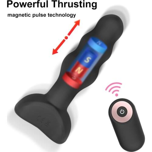 Remote Control Vibrating Anal Plug Thrusting Butt Plug Male Prostate Massager Anal Bead Vibrator Erotic Adult Sex Toys for Women