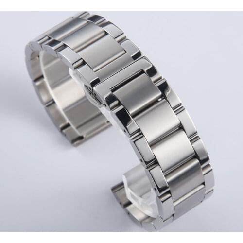 High quality 18 20 21 22 23 24mm Solid Black Silver Stainless Steel Watchband Universal Bracelet For Seiko Citizen Monbla Watch