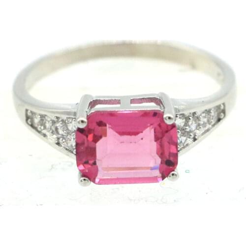 24x14mm Princess Cut Engagement Created Violet Tanzanite Silver Rings for Women Promise Ring Wedding Fine Jewelry