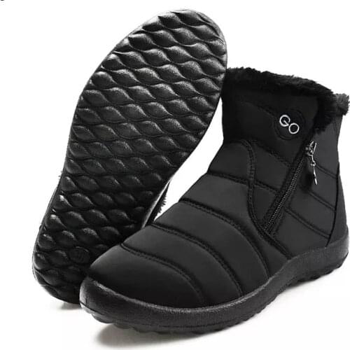 Winter shoes men boots 2021 fashion waterproof snow boots man sneakers warm plush solid flat shoes botas hombre large size