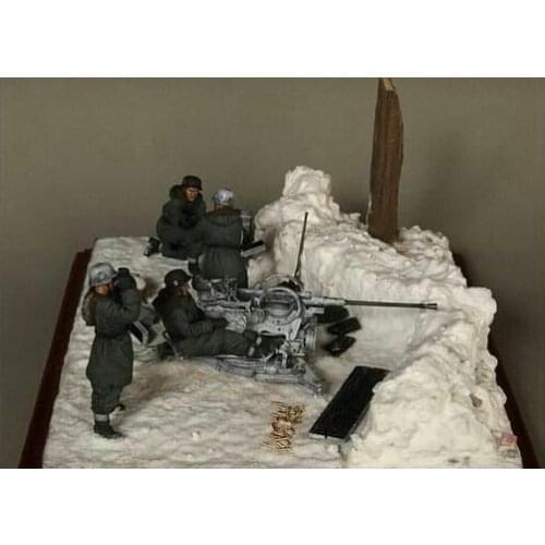1/35 German Winter Artillery 4 person (does not include ground stations and guns) WWII Resin Model Kit figure Free Shipping