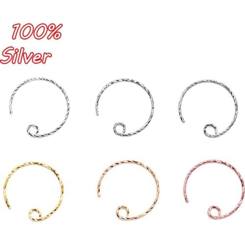 1Pair 925 Sterling Silver Color Ear Hook U-Shaped Ear Hook DIY Earrings Accessories Gold-Plated Twist Ear Hook