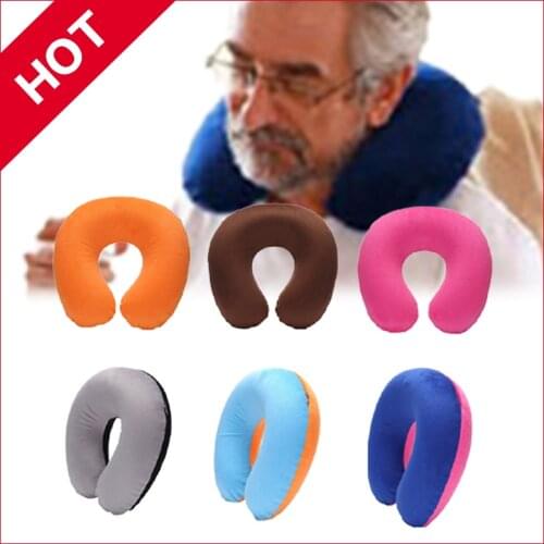 1PC Headrest U-Shape Inflatable Plush Neck Support Pillow For Travel Office Neck Relieve Fatigue Cushion Neck Pillow Hot Sale
