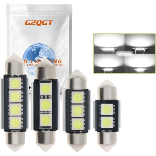 10pcs Canbus Error Free Black Board Feston C5W LED 5050 3 SMD For Car Led Light Bulbs 6000K White License Plate Lamp 12V
