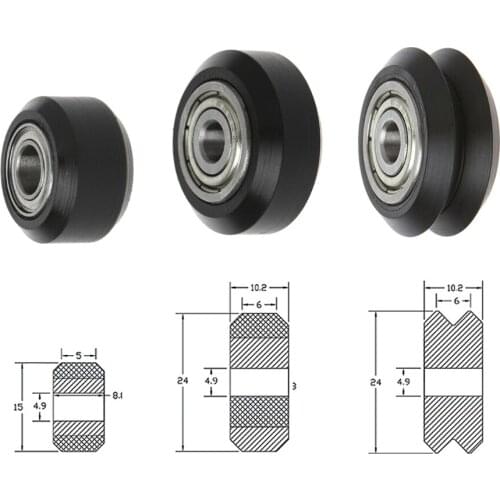 10pcs/lot CNC Openbuilds wheel POM with Bearings big Models Passive Round wheel Idler Pulley Gear perlin wheel for ender 3& cr10