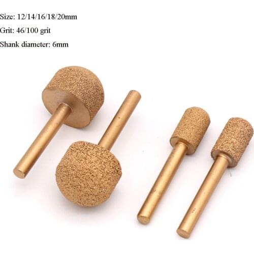 12-20mm Brazing Diamond Burr Grinding Engraving Bit 6mm Shank Drill 46 100 Grit