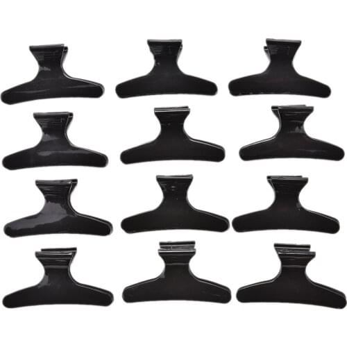 12Pcs/Lot Top Quality Hair Clip Fashion Plastic Hair Claw Black Color Hair Acessory For Women Simple Clips Hair Crab Clamp Salon
