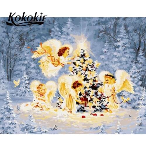 5d diamond mosaic sale full diamond embroidery nature Picture of Rhinestone handmade angle pattern diamond painting decoration