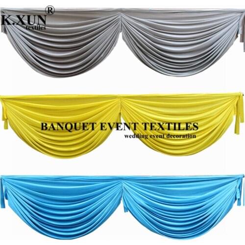 6m 9m Long Ice Silk Swag Drape For Wedding Backdrop Curtain Stage Background Christmas Event Party Decoration