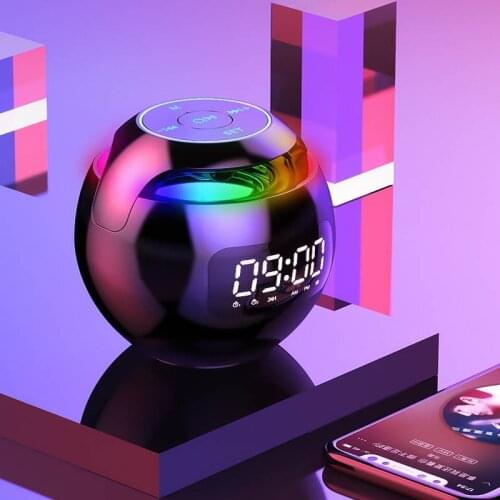 Mini bluetooth speaker wireless bluetooth speaker portable dual alarm clock LED display TF card outdoor travel MP3 music player