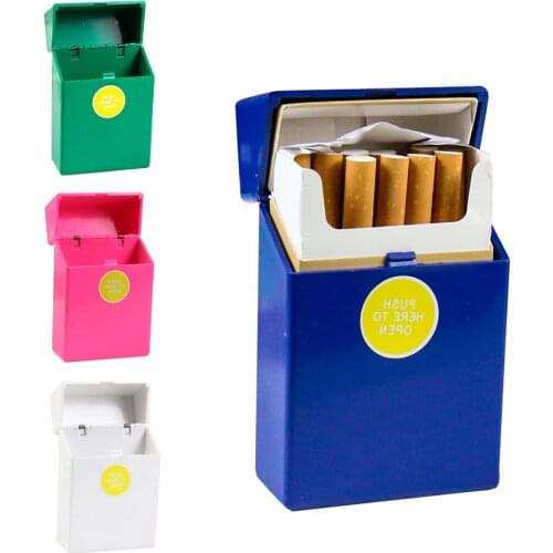 20 Sticks Cigarette Case Tobacco Holder Plastic Automatic Flip Cover Smoking Case Accessories Pocket Storage Box Container
