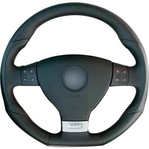 Black Synthetic Leather Car Steering Wheel Cover for Volkswagen Golf 5 Mk5 GTI VW Golf 5 R32 Passat R GT 2005