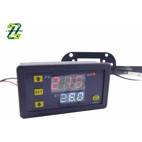 W3230 Digital Temperature Control 12V 24V AC110-220V Probe Line 20A LED Display Thermostat With Heat/Cooling Control Instrument