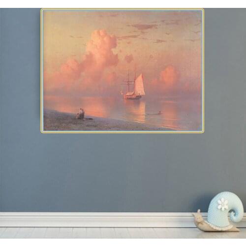 Citon Ivan Aivazovsky《The sunset》Canvas Art Oil Painting Artwork Poster Picture Modern Wall Decor Home Living room Decoration