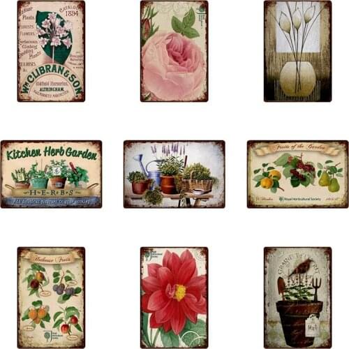 [ DecorMan ] Flowers Metal TIN SIGN Custom wholesale Painting Club Decor LTA-1896