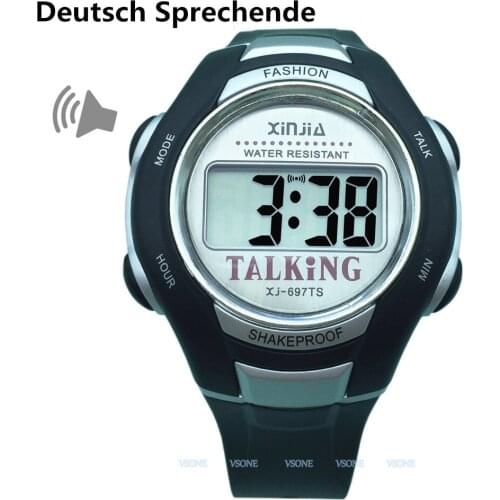 Deutsch Talking Watch for Blind People or Visually Impaired People with Alarm, Sports Wristwatch