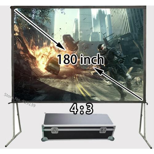 Professional Factory Quality HD Projection Screen 180 inch 4:3 Front Matt White Screens With Strong Floor Stand Support 3D 4K